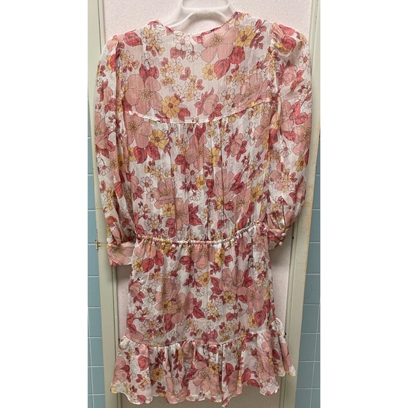 Veronica Beard Cybil Floral Shimmer Silk Dress Size 0 - Picture 3 of 10